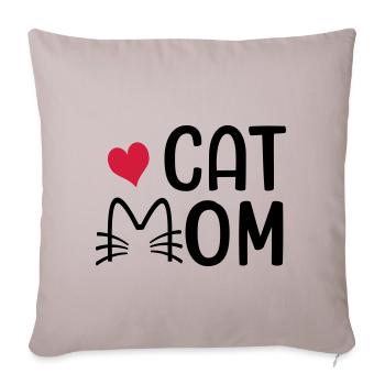 Cat mom - Sofa pillowcase 17,3'' x 17,3'' (45 x 45 cm) - light taupe - Front