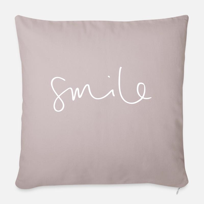 SMILE weiss - Sofakissenbezug 45 x 45 cm - helles Taupe