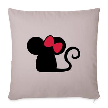 Mäuschenschleife / souris avec noeud Souris mignonne - Housse de coussin décorative 45 x 45 cm - taupe clair - Devant