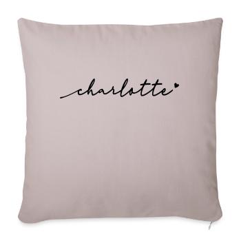 Charlotte Cursive Name - Sofa pillowcase 17,3'' x 17,3'' (45 x 45 cm) - light taupe - Front