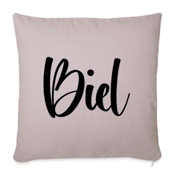 Nom - Bienne - Housse de coussin décorative 45 x 45 cm - taupe clair - Devant