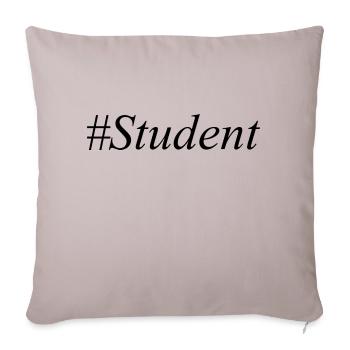 #Student Logo Noir - Housse de coussin décorative 45 x 45 cm - taupe clair - Devant