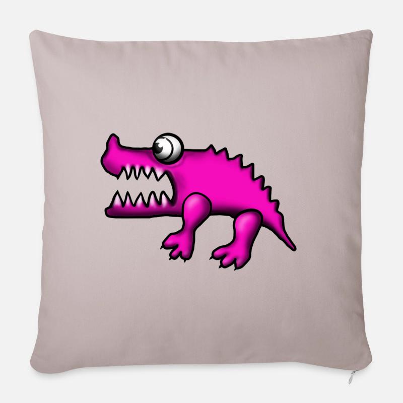 crocodile rose - Housse de coussin décorative 45 x 45 cm - taupe clair
