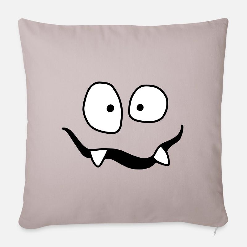 Monsterchen Monster Gesicht für Kinder Shirt Kind - Sofakissenbezug 45 x 45 cm - helles Taupe