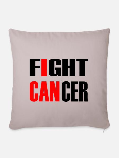 Fight Cancer 1- Kämpfe gegen Krebs - Sofakissenbezug 45 x 45 cm - helles Taupe