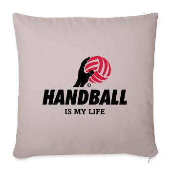 HANDBALL IS MY LIFE - Sofakissenbezug 45 x 45 cm - helles Taupe - Vorne