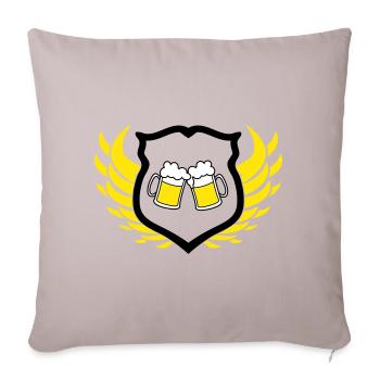 bier_wappen - Housse de coussin décorative 45 x 45 cm - taupe clair - Devant