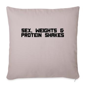 sex weights proteinshakes - Sofakissenbezug 45 x 45 cm - helles Taupe - Vorne