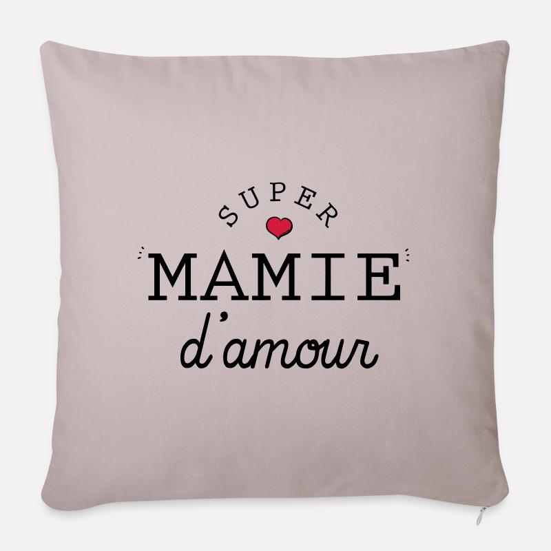 Super Oma der Liebe - Sofakissenbezug 45 x 45 cm - helles Taupe