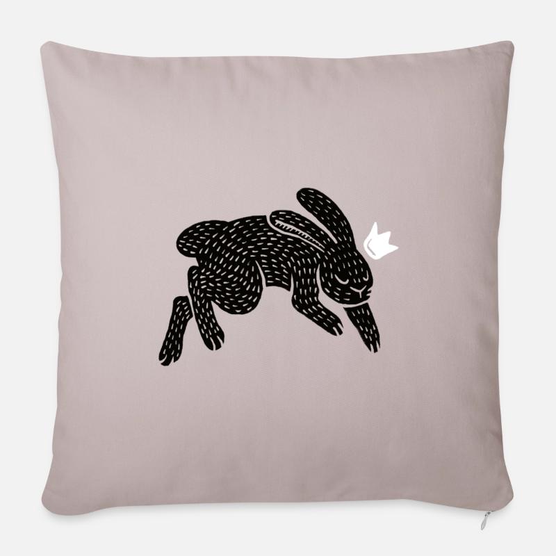 Rabbit Prince black - Sofa pillowcase 17,3'' x 17,3'' (45 x 45 cm) - light taupe