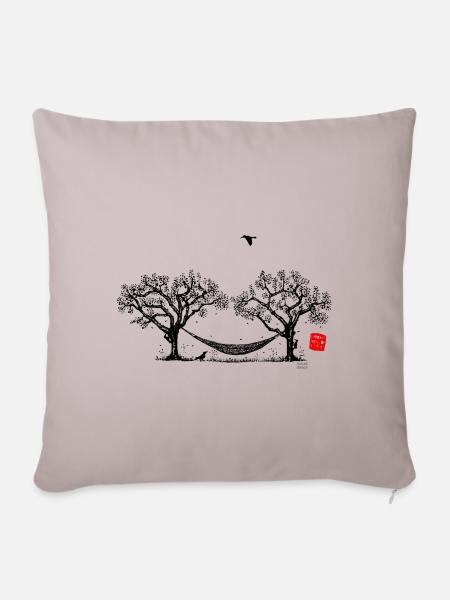 Urban Wildlife - Specht - Sofakissenbezug 45 x 45 cm - helles Taupe
