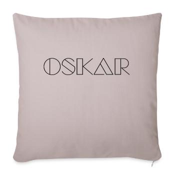Name Oskar Modern Schwarz - Sofakissenbezug 45 x 45 cm - helles Taupe - Vorne