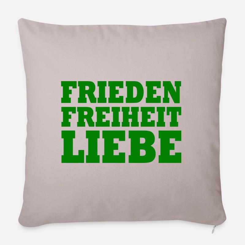 Frieden freiheit liebe - Sofakissenbezug 45 x 45 cm - helles Taupe
