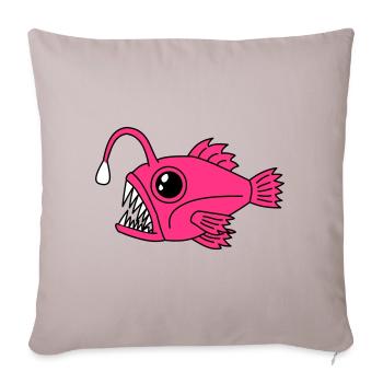 Fish Lanternfish Frogfish Deep Sea Motif - Sofa pillowcase 17,3'' x 17,3'' (45 x 45 cm) - light taupe - Front