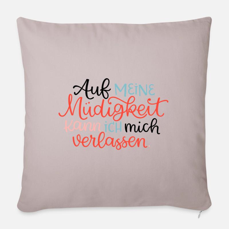 Müdigkeit - Sofakissenbezug 45 x 45 cm - helles Taupe