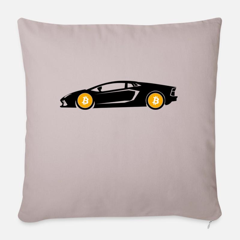 HODL pour Lambo - Housse de coussin décorative 45 x 45 cm - taupe clair