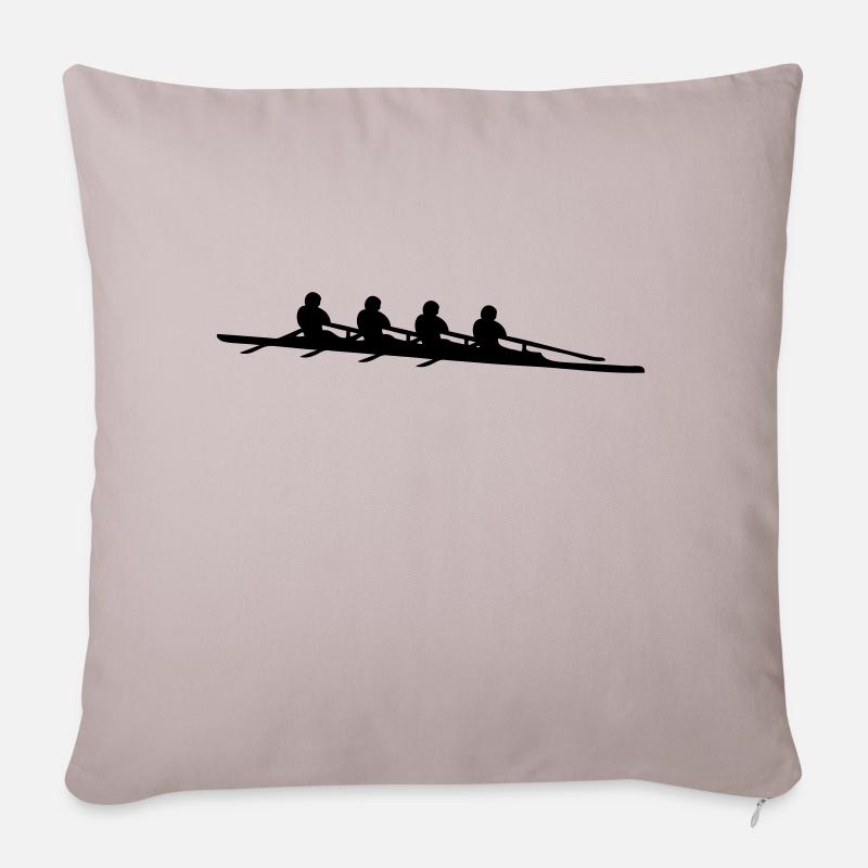 rowing boat 4 Quad scull - Sofa pillowcase 17,3'' x 17,3'' (45 x 45 cm) - light taupe
