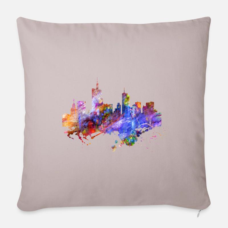 Frankfurt Skyline Farben - Sofakissenbezug 45 x 45 cm - helles Taupe