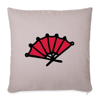 Asian fan hand fan asian hand fan - Sofa pillowcase 17,3'' x 17,3'' (45 x 45 cm) - light taupe - Front