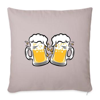 02 Deux mesures de gouttes de bière à griller 3c - Housse de coussin décorative 45 x 45 cm - taupe clair - Devant