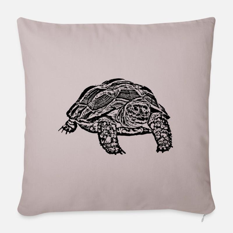 Schildkröte - Sofakissenbezug 45 x 45 cm - helles Taupe