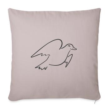 Fliegende Taube (dunkel) - Sofakissenbezug 45 x 45 cm - helles Taupe - Vorne