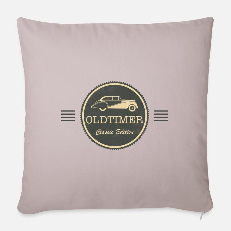 Oldtimer Auto - Sofakissenbezug 45 x 45 cm - helles Taupe