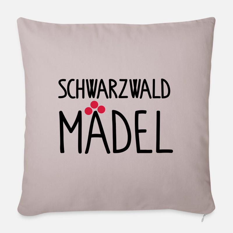 Schwarzwaldmädel - Sofakissenbezug 45 x 45 cm - helles Taupe