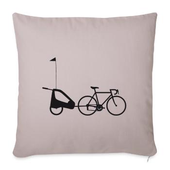 Road bike with stroller trailer - Sofa pillowcase 17,3'' x 17,3'' (45 x 45 cm) - light taupe - Front