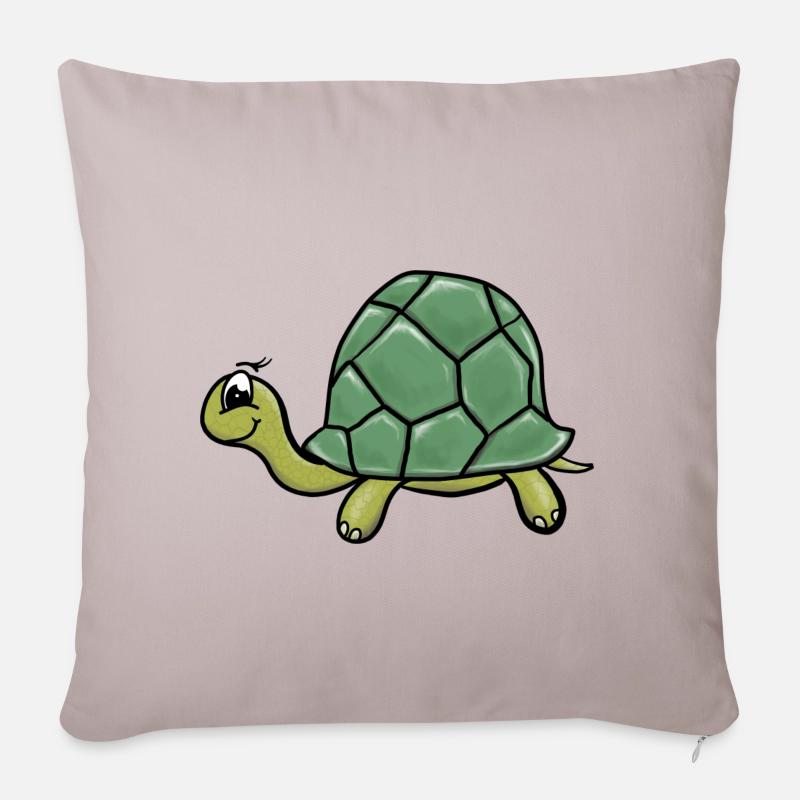 Schildkroete - Sofakissenbezug 45 x 45 cm - helles Taupe