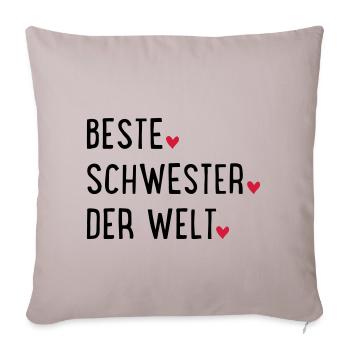Schwester - Sofakissenbezug 45 x 45 cm - helles Taupe - Vorne