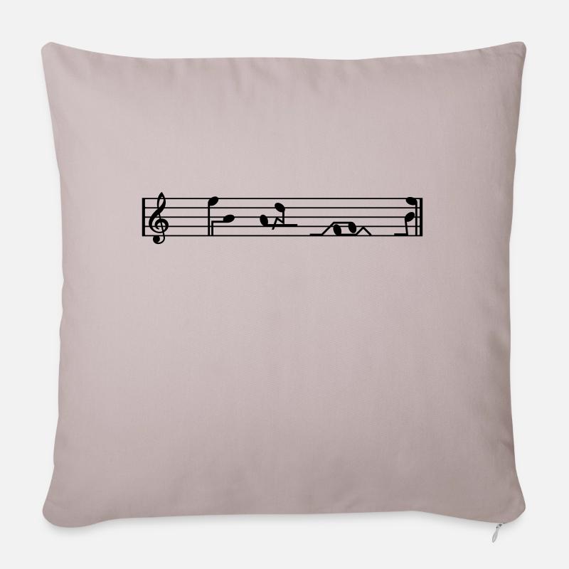 music notes - Sofa pillowcase 17,3'' x 17,3'' (45 x 45 cm) - light taupe