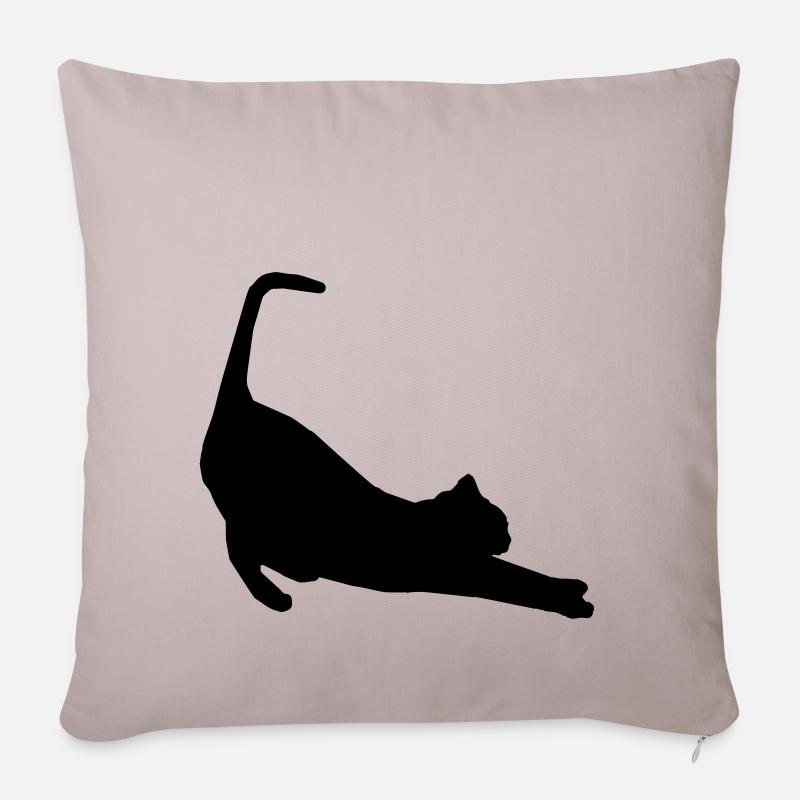 Chat - Housse de coussin décorative 45 x 45 cm - taupe clair