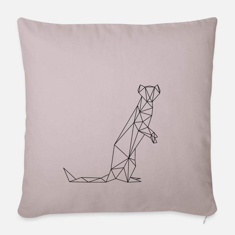 Belette géométrique - Housse de coussin décorative 45 x 45 cm - taupe clair