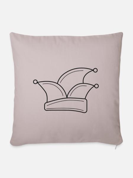 Karneval / Fasching / Fasnet - Sofakissenbezug 45 x 45 cm - helles Taupe