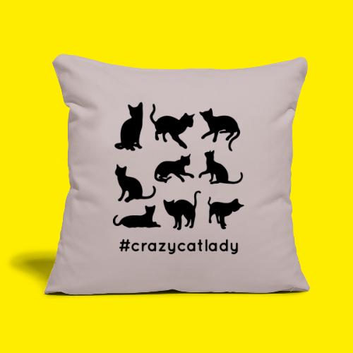 Crazy cat lady hashtag - Sofa pillowcase 17,3'' x 17,3'' (45 x 45 cm)