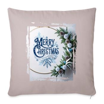Joyeux Noël neige Noël Noël Vacances Père Noël - Housse de coussin décorative 45 x 45 cm - taupe clair - Devant