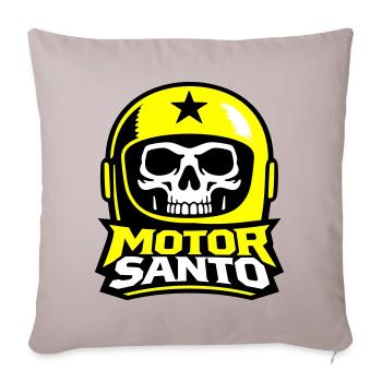 Motor Santo Skull Logo - Sofa pillowcase 17,3'' x 17,3'' (45 x 45 cm) - light taupe - Front