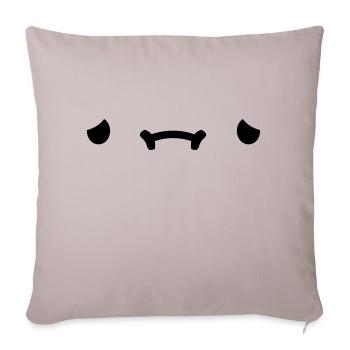 Visage de dessin animé triste - Housse de coussin décorative 45 x 45 cm - taupe clair - Devant