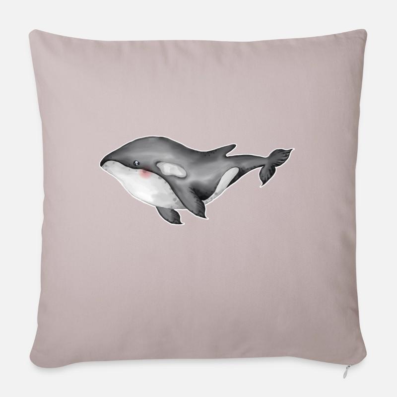 cute orca watercolor - Sofakissenbezug 45 x 45 cm - helles Taupe
