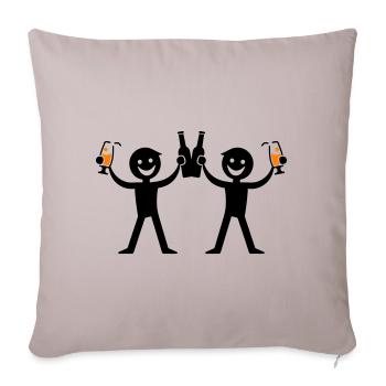 Boire une bouteille de bière - Housse de coussin décorative 45 x 45 cm - taupe clair - Devant