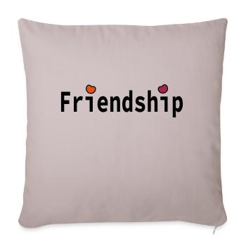 Amitié amitié amis petite amie ami - Housse de coussin décorative 45 x 45 cm - taupe clair - Devant