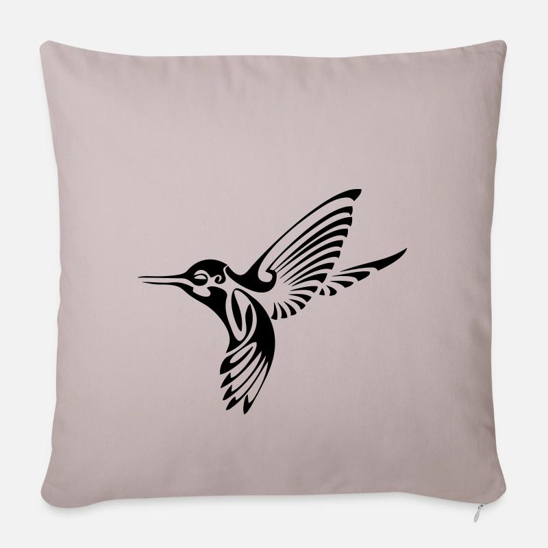 colibri - Housse de coussin décorative 45 x 45 cm - taupe clair