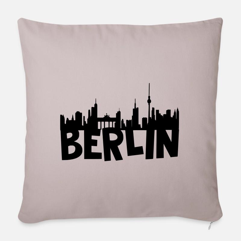 Berlin Skyline - Sofakissenbezug 45 x 45 cm - helles Taupe