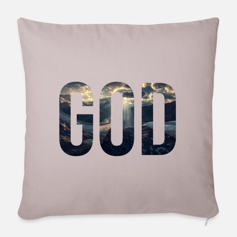 Gott - Sofakissenbezug 45 x 45 cm - helles Taupe