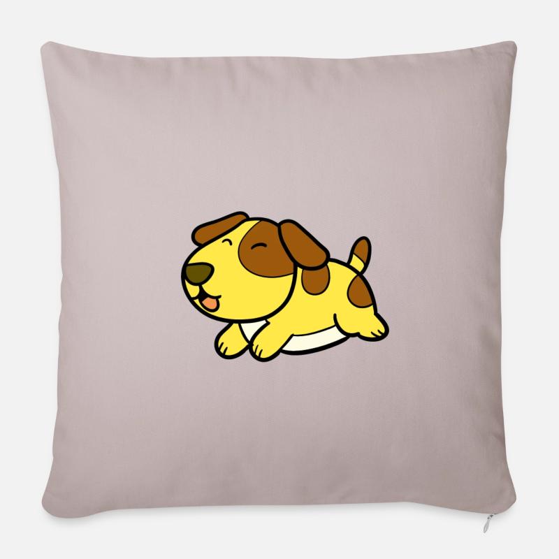 Kleiner Hund - Sofakissenbezug 45 x 45 cm - helles Taupe