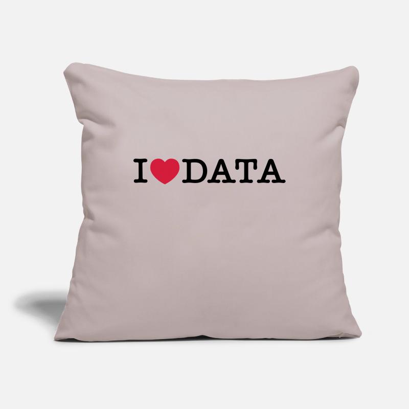 I Love Data Housse de coussin décorative 45 x 45 cm