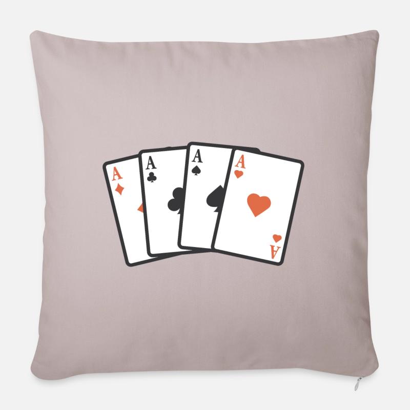 Karten Ass - Sofakissenbezug 45 x 45 cm - helles Taupe