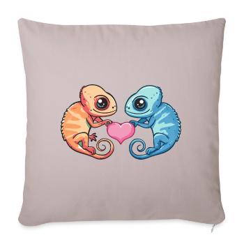 Chameleon Couple Love Couple In Love - Sofa pillowcase 17,3'' x 17,3'' (45 x 45 cm) - light taupe - Front