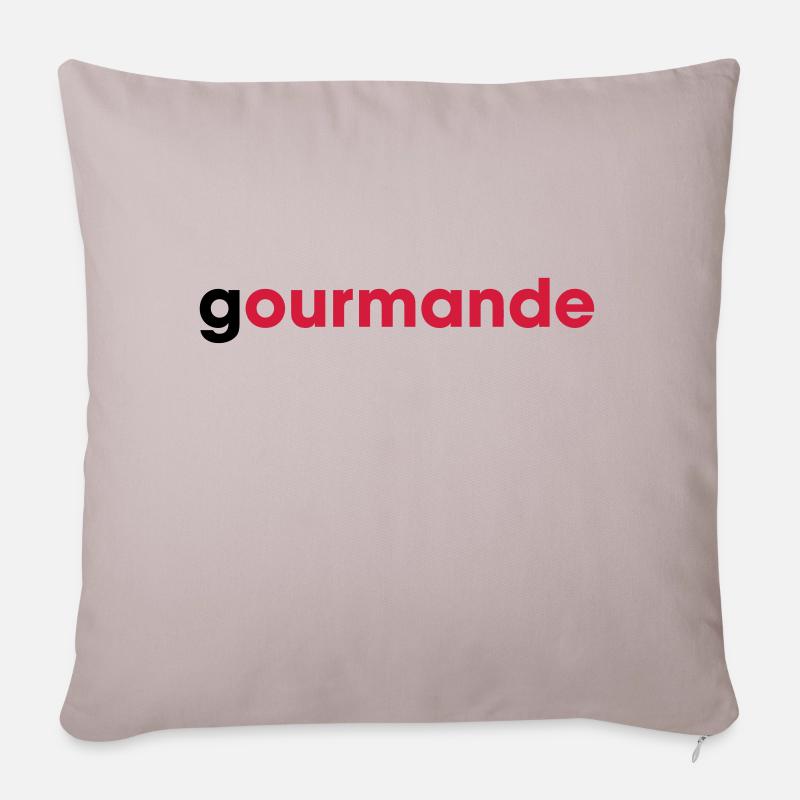 gourmande - Housse de coussin décorative 45 x 45 cm - taupe clair